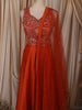 Bright Orange Heavy Sequins and Beads Embroidered Design Satin Lehenga with Dupatta