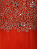 Bright Orange Mirror and Thread Embroidered Design Net Gown with Dupatta