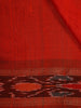 Bright Orange Solid Woven Design Pure Tussar Silk Fancy Saree with Contrast Ikat Border