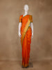 Bright Orange Woven Soft Silk Saree - Diadem