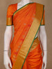 Bright Orange Woven Soft Silk Saree - Diadem
