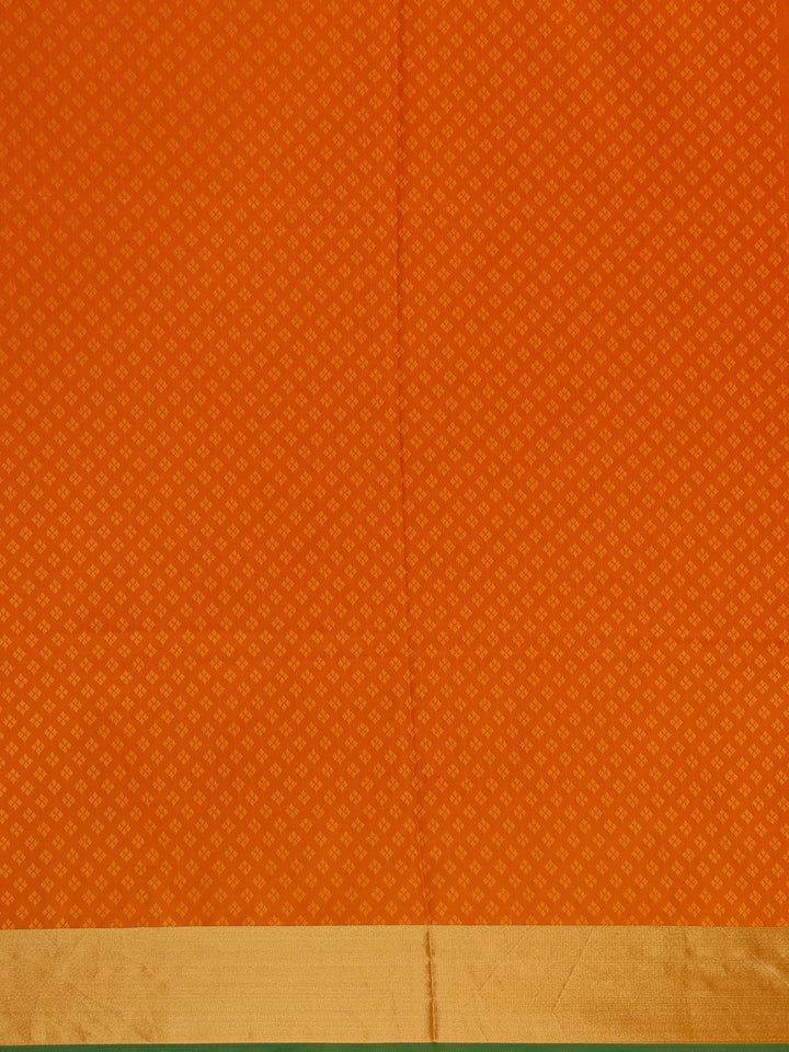Bright Orange Woven Soft Silk Saree - Diadem