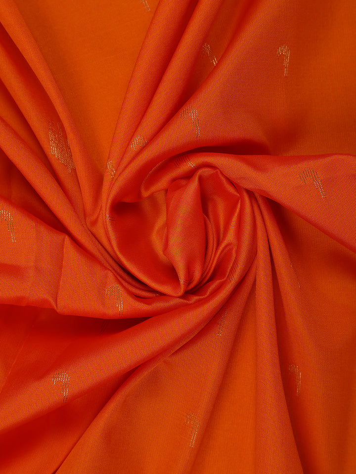 Bright Orange Woven Soft Silk Saree - Diadem