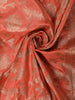 Bright Peach Floral Zari Woven Design Pure Banarasi Silk Saree with Zari Border