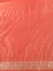 Bright Peach Floral Zari Woven Design Pure Banarasi Silk Saree with Zari Border