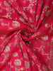 Bright Rani Pink Floral Zari Woven Design Pure Banarasi Silk Designer Saree with Zardozi Work Border