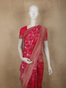Bright Rani Pink Floral Zari Woven Design Pure Banarasi Silk Designer Saree with Zardozi Work Border