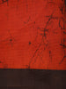 Bright Red Abstract Printed Design Crepe Casual Wear Saree