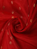 Bright Red Butta Butta Woven Design Pure Kanchipuram Silk Saree with Contrast Border