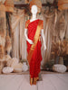 Bright Red Butta Butta Woven Design Pure Kanchipuram Silk Saree with Contrast Border