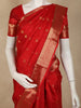 Bright Red Butta Woven Design Kanchipuram Silk Saree with Zari Border