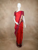 Bright Red Butta Woven Design Pure Kanchipuram Silk Saree with Contrast Zari Woven Border