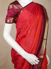 Bright Red Butta Woven Design Pure Kanchipuram Silk Saree with Contrast Zari Woven Border