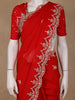 Bright Red Embroidered Georgette Saree - Diadem
