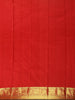 Bright Red Floral Butta Woven Design Pure Kanchipuram Silk Saree with Paisley Zari Border