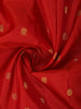Bright Red Floral Butta Woven Design Pure Kanchipuram Silk Saree with Paisley Zari Border