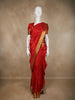 Bright Red Floral Butta Woven Design Pure Kanchipuram Silk Saree with Paisley Zari Border