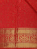 Bright Red Floral Design Pure Kanchipuram Silk Saree