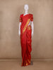 Bright Red Floral Design Pure Kanchipuram Silk Saree
