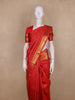 Bright Red Floral Design Pure Kanchipuram Silk Saree
