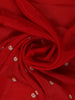 Bright Red Floral Embroidered Satin Saree