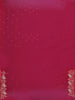 Bright Red Floral Embroidered Satin Saree