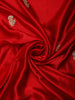 Bright Red Floral Heavy Sequins and Beads Embroidered Design Satin Designer Saree