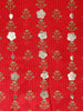 Bright Red Floral Print Crepe Palazzo Salwar Suit - Diadem
