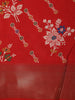 Bright Red Floral Printed Design Mixed Silk Cotton Fancy Saree with Zari Border