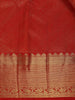 Bright Red Geometric Design Pure Kanchipuram Silk Saree