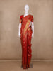 Bright Red Geometric Design Pure Kanchipuram Silk Saree