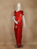 Bright Red Motif Design Semi Banarasi Silk Saree