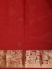 Bright Red Paisley Butta Woven Design Kanchipuram Silk Saree with Zari Border