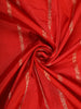 Bright Red Striped Woven Design Pure Banarasi Saree