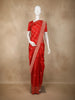 Bright Red Striped Woven Design Pure Banarasi Saree