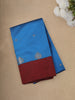 Bright Sky Blue Butta Zari Woven Design Semi Silk Fancy Saree with Contrast Border