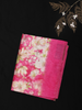 Vibrant Rose Pink Floral Woven Design Blended Cotton Saree