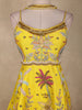 Bright Sunshine Yellow Floral Sequins and Beads Embroidered Design Crepe Palazzo Suit