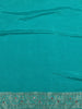 Bright Turquoise Blue Floral Vine Zari Woven Design Semi Banarasi Silk Saree with Designer Border