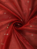 Bright Vermilion Red Butta Zari Woven Design Tissue Saree with Designer Lace Border