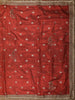 Bright Vermilion Red Floral Butta Zari Woven Design Tissue Saree with Designer Lace Border