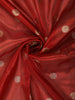 Bright Vermilion Red Floral Butta Zari Woven Design Tissue Saree with Designer Lace Border