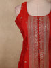 Bright Vermilion Red Floral Sequins Embroidered Design Georgette Salwar Suit with Dupatta