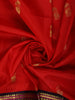 Bright Vermilion Red Peacock Butta Zari Woven Design Pure Kanchipuram Silk Saree with Contrast Varisai Pattu Border