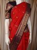 Bright Vermilion Red Peacock Butta Zari Woven Design Pure Kanchipuram Silk Saree with Contrast Varisai Pattu Border