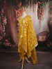 Bright Yellow Cutdana Beads and Sequins Zari Embroidered Design Organza Straight Cut Salwar Suit with Matching Designer Dupatta