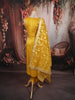 Bright Yellow Cutdana Beads and Sequins Zari Embroidered Design Organza Straight Cut Salwar Suit with Matching Designer Dupatta