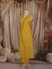 Bright Yellow Floral Printed Design Cotton Straight Cut Salwar Suit
