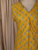 Bright Yellow Floral Printed Design Cotton Straight Cut Salwar Suit