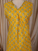Bright Yellow Floral Printed Design Cotton Straight Cut Salwar Suit